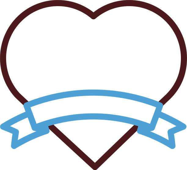 心形带框线条风格图标图片下载