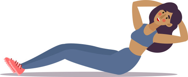 健身教练女孩做腹部按压图片下载