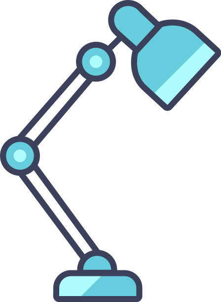 台灯桌上阅读图标平面网页标志图片下载