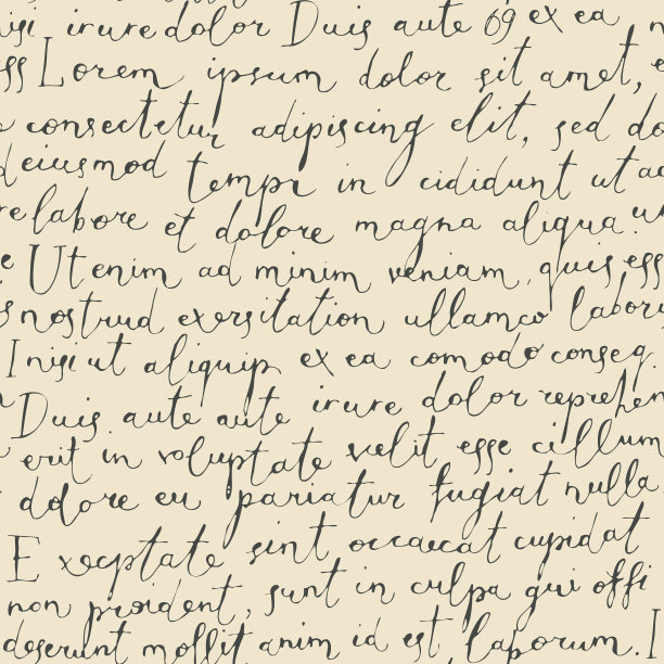 无缝模式与手写文本Lorem Ipsum图片下载