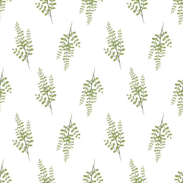 绿叶枝干为纸的无缝图案图片下载