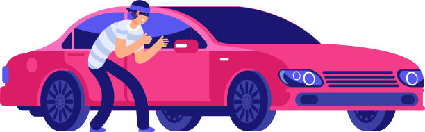 偷车贼正靠近车图片下载