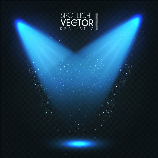 聚光灯透明灯光效果展示设计图片下载