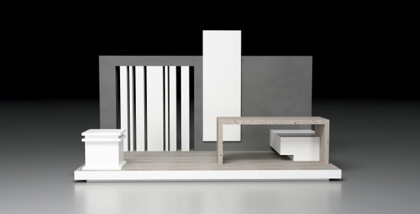 空白展位，空间插画拷贝，原创设计3d效实图图片下载