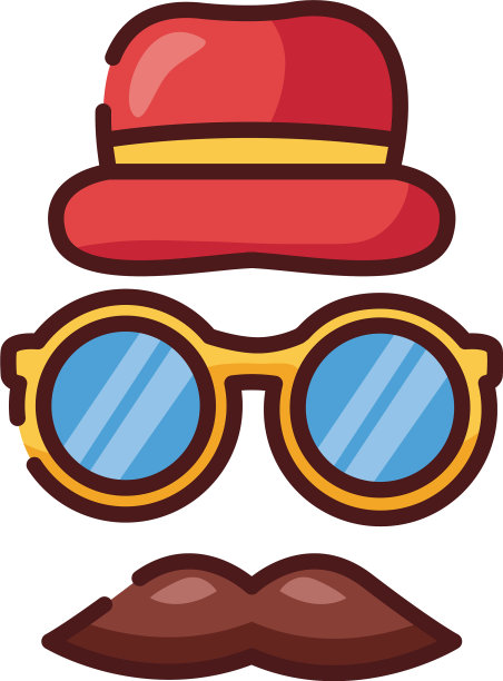 爸爸的小胡子，戴着眼镜，戴着帽子图片下载