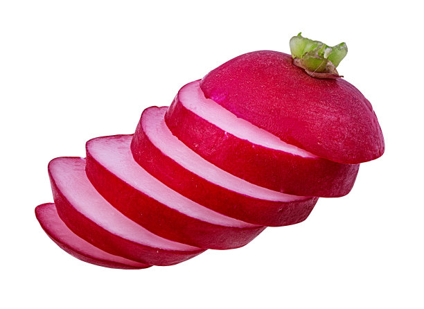 切片萝卜孤立在白色背景上图片下载