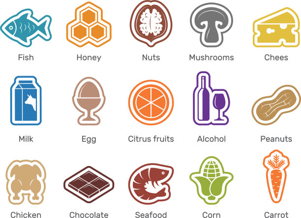 过敏原图标，毛皮，花粉，令人毛骨悚然的过敏粉尘图片下载