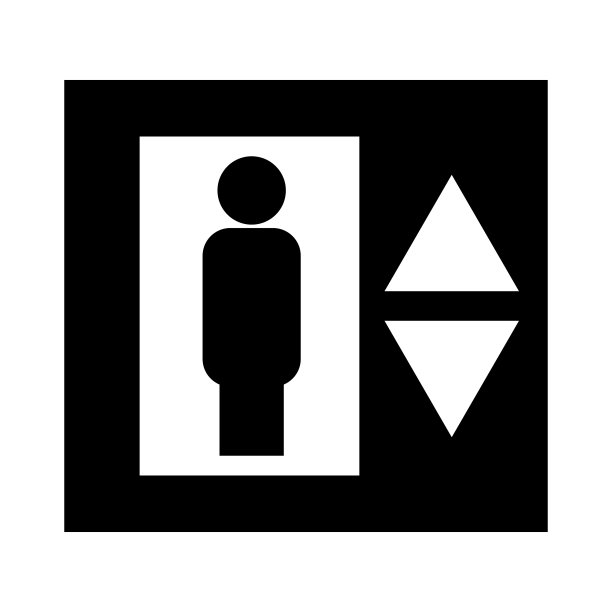 电梯图标标志孤立的白色背景图片下载