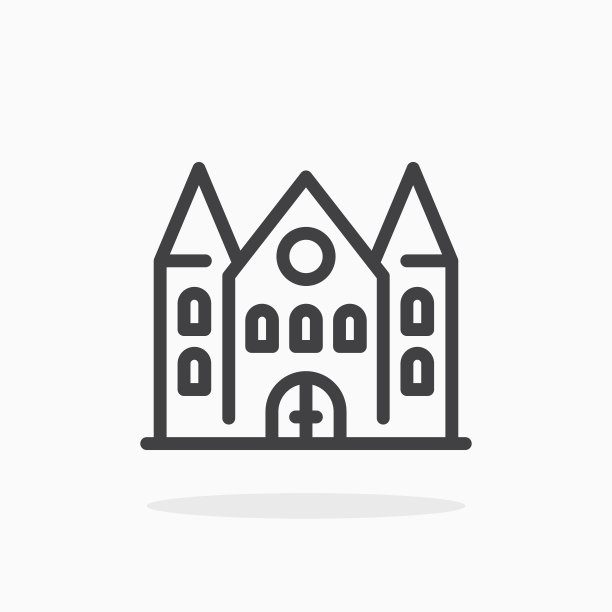 线型的城堡图标。图片下载