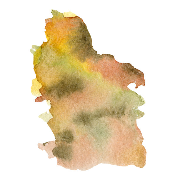 水彩秋色背景。飞溅、斑点、水彩刷纹理。标识设计，贺卡，横幅，框架。图片下载