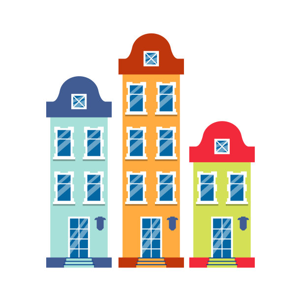卡通屋五颜六色的阿姆斯特丹向量单图片下载