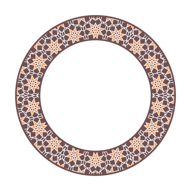 亚洲部落圆形框架图片下载