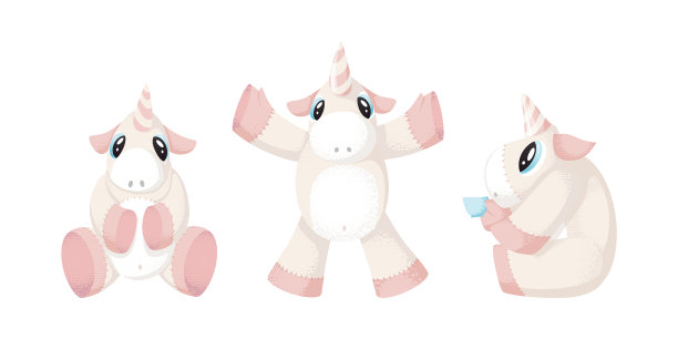 设置魔法仙女独角兽元素隔离图片下载