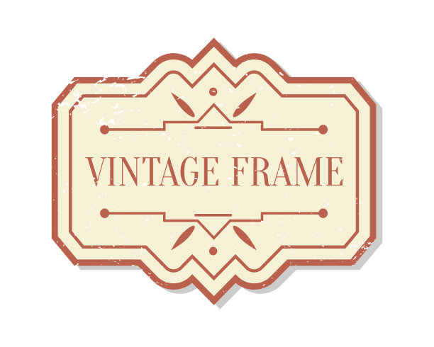 复古复古的特写标签框架边界矢量图片下载
