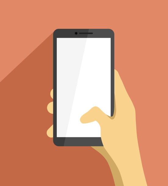 手持智能手机与空白白屏幕图片下载