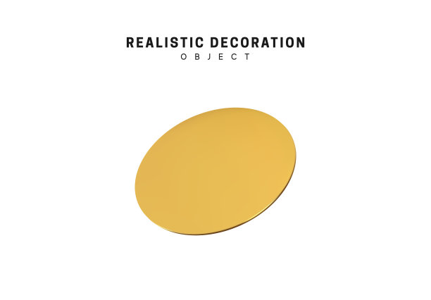 金色几何圆形板孤立在白色背景。装饰设计元素。矢量图图片下载