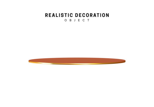 金色几何圆形板孤立在白色背景。装饰设计元素。矢量图图片下载