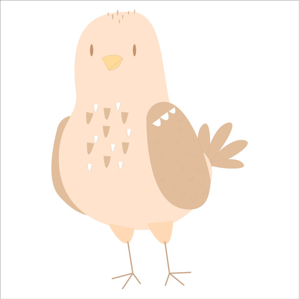 小鸟角色被孤立在白色背景上图片下载