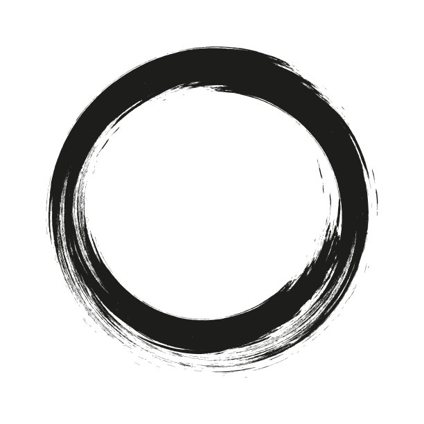 矢量画笔在白色背景上画圆圈。水墨手画油漆刷圈。标志，标签设计元素矢量插图。黑色抽象垃圾圈。框架。图片下载