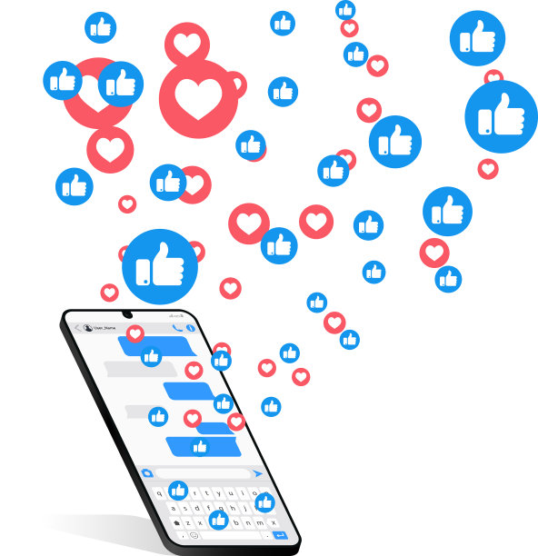 社交媒体概念横幅平面风格图片下载