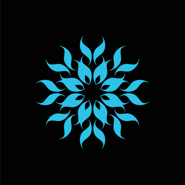 观赏性花卉图案标识模板设计图片下载