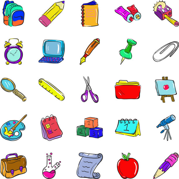 包装教育涂鸦图标图片下载