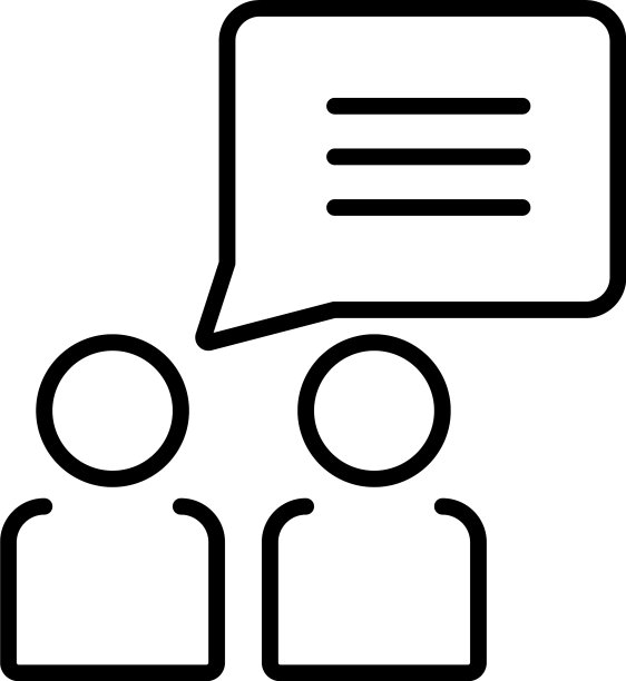 象形文字男子和语音气泡图标线条风格图片下载