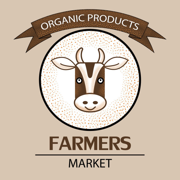 农场的概念标志有机产品食品图片下载