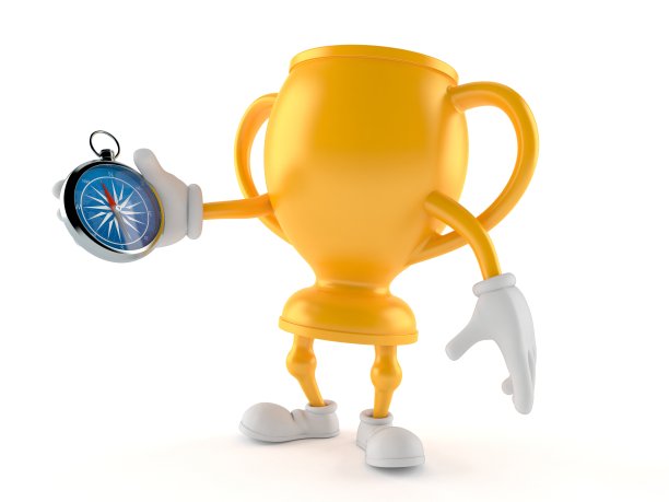 手持指南针的金杯人物图片下载