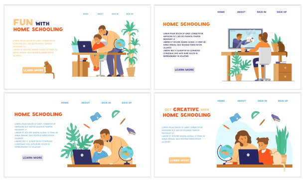 家庭教育网站模板图片下载