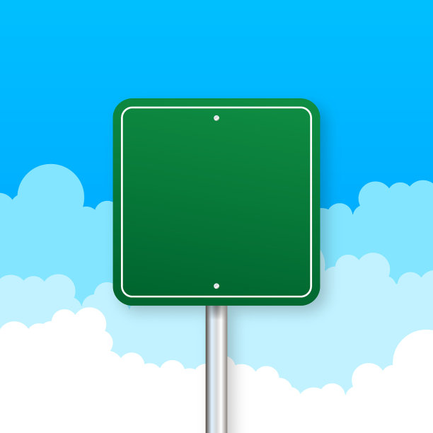 蓝色背景的路标图片下载