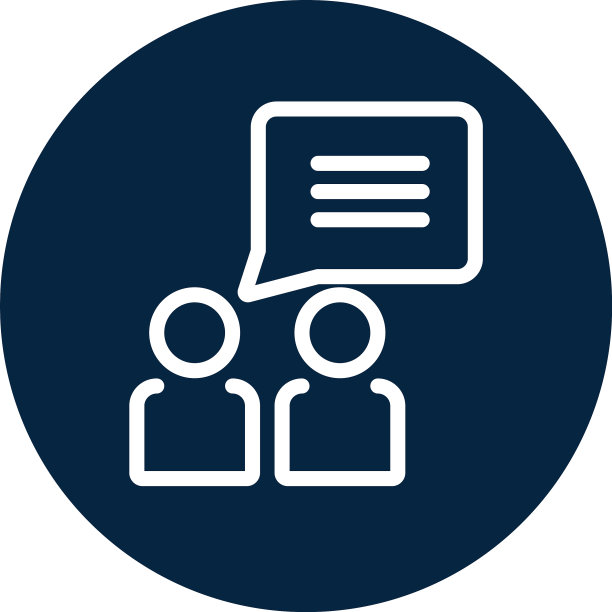 象形人像和语音气泡图标线块图片下载