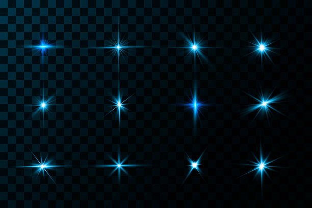 矢量插图的蓝色。辉光效果。矢量插图。圣诞节的闪光。灰尘，灿烂的太阳，明亮的闪光。图片下载