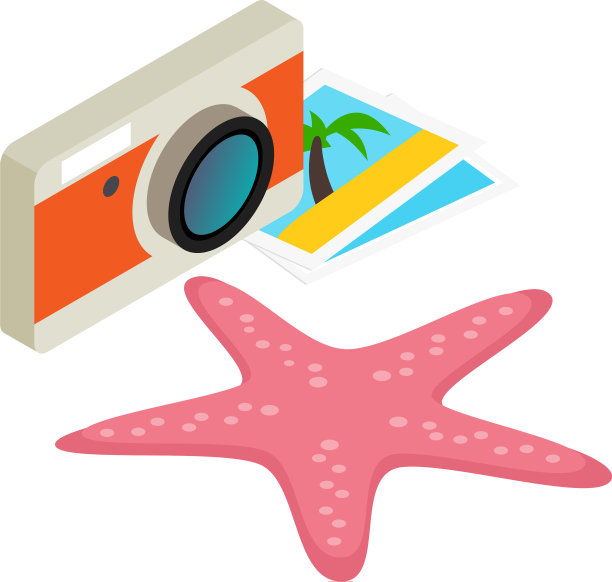 夏季旅游图标等距风格图片下载