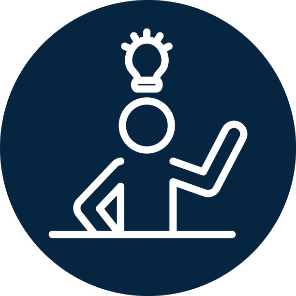 图形人与灯泡图标线块图片下载