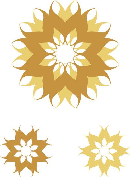 设置金瓣观赏花标志模板图片下载