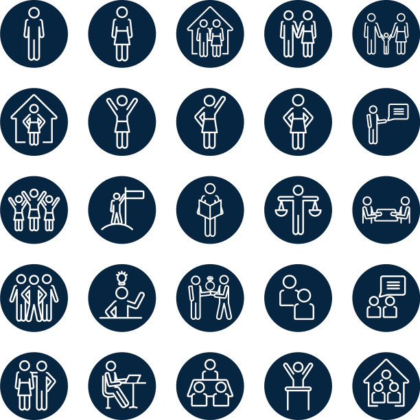 象形人物图标设置线块样式图片下载