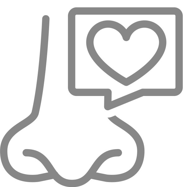 鼻子与心在语音气泡线图标图片下载