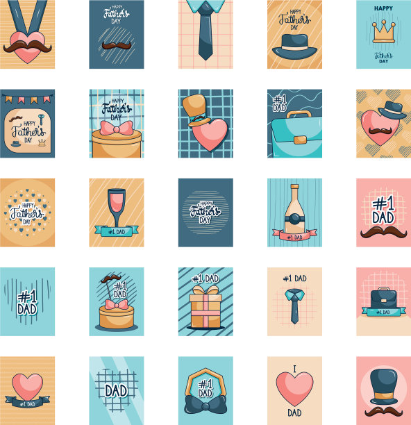 图标设置快乐的父亲节贺卡与心图片下载