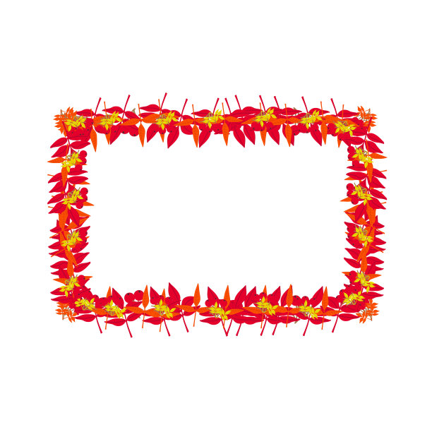 五彩缤纷的秋叶框架。矢量插图上的白色背景。图片下载