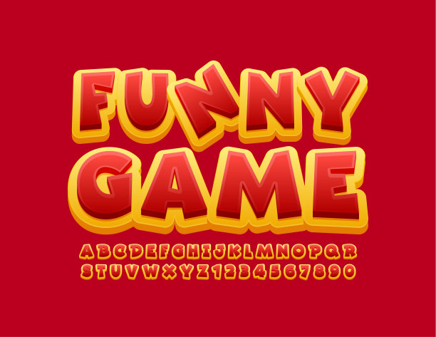 矢量明亮海报与字母和数字的儿童有趣的游戏图片下载