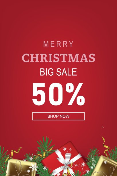 圣诞社交媒体宣传单，促销帖模板。发布社交媒体方形框架图片下载