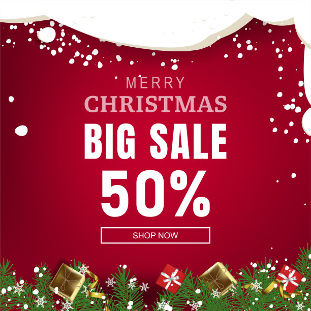 圣诞节社交媒体帖子，推广帖子模板。为社交媒体发布方形框架图片下载