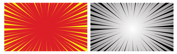 径向线漫画，矢量设计图片下载