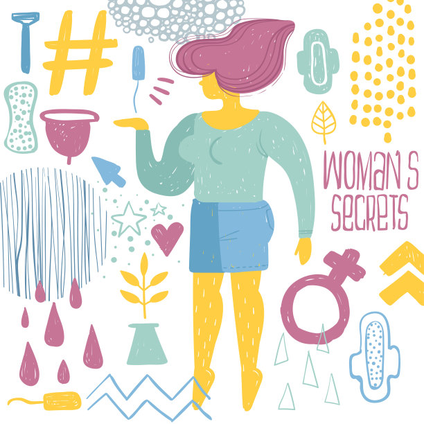 女人的天。波普艺术海报。女孩和女性卫生用品图片下载