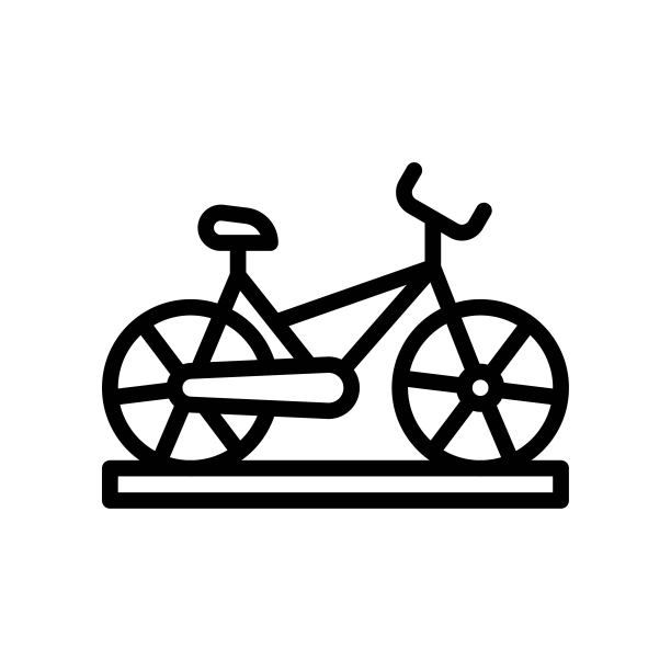 暑假相关的夏季自行车轮胎，座椅和手柄矢量线型风格，图片下载