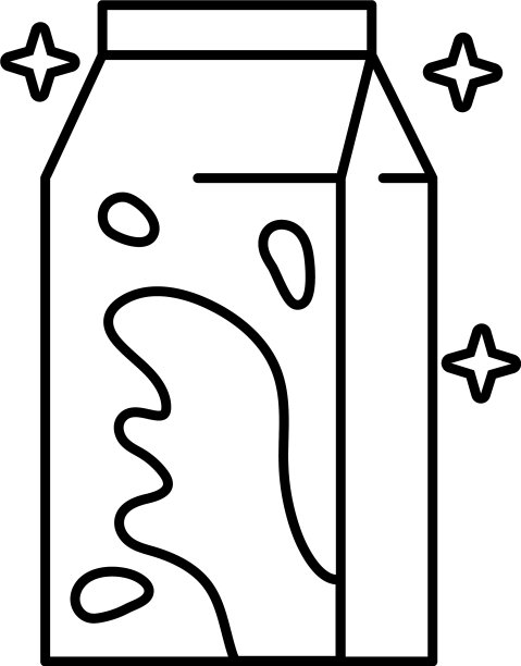 牛奶盒包装线样式图标图片下载