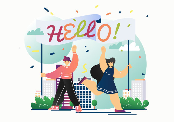 Hello消息平面风格设计图片下载