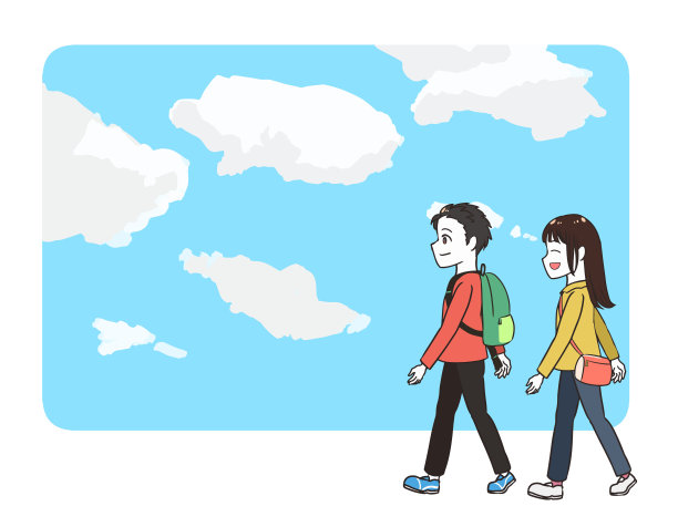 孩子们出门蓝天图片下载