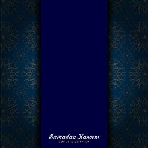 优雅的金蓝色曼荼罗贺卡图片下载